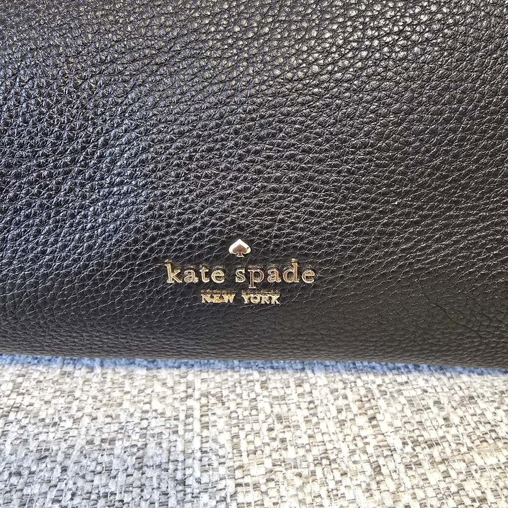 ♡ Kate Spade Black Leather Tote Bag EUC - Picture 4 of 11